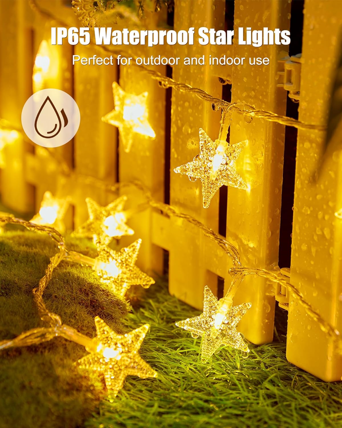 brightown-66ft-plug-in-200-led-warm-white-star-string-lights-with-remote-8-modes image 5