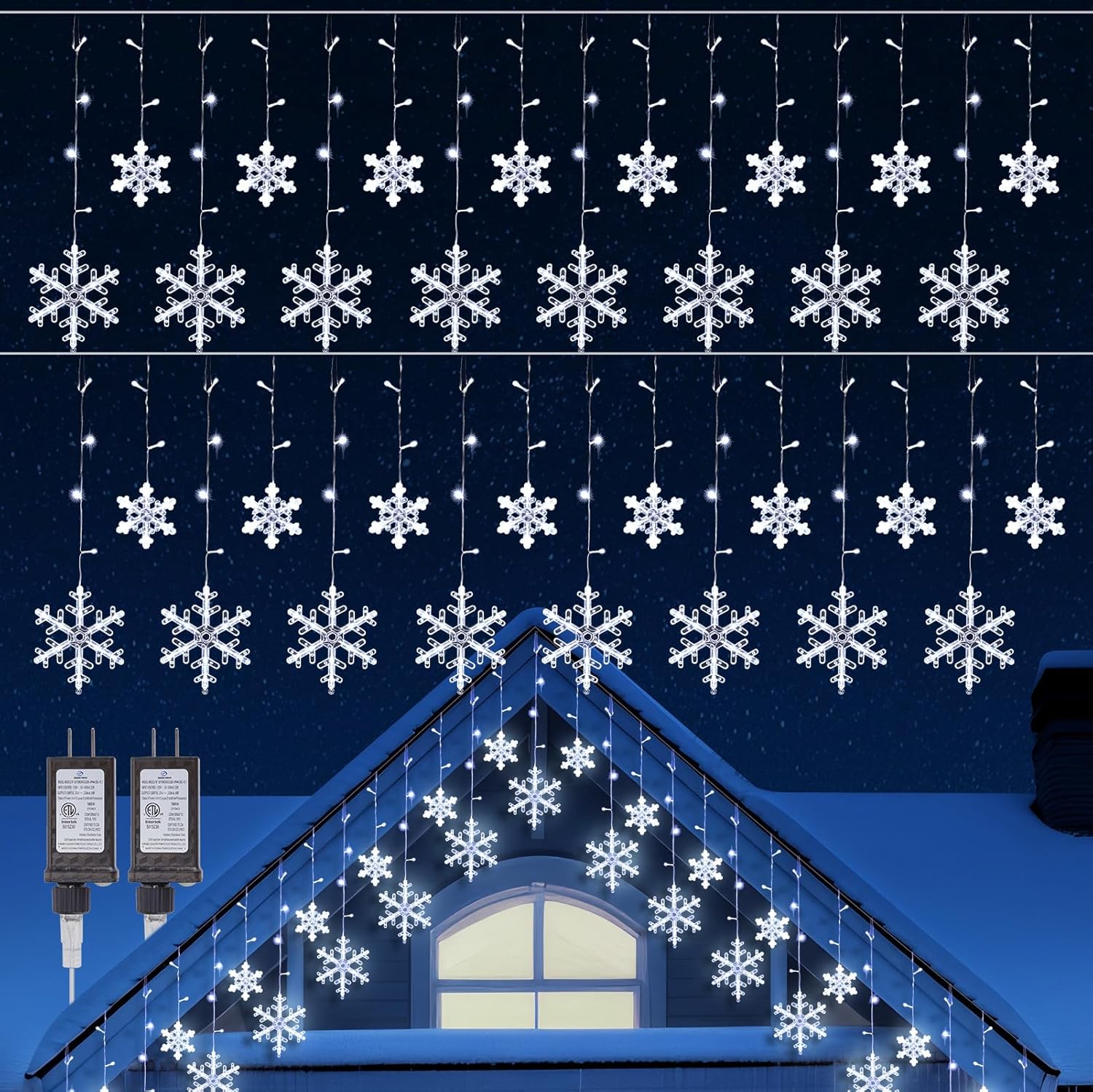 brightown-13ft-192-led-snowflake-icicle-lights-with-16-drops-12-modes-for-christ image 4