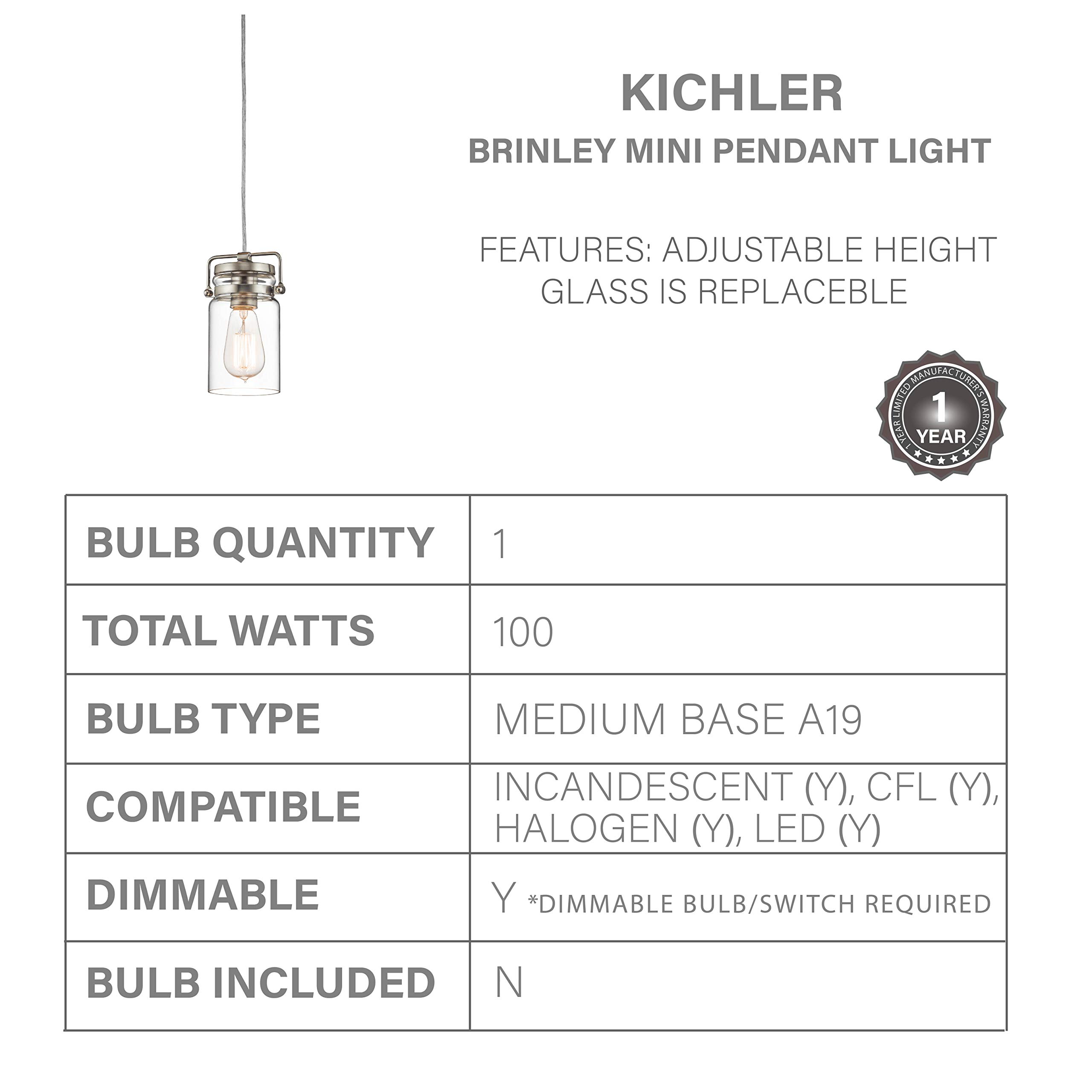 kichler-brinley-7-75-kitchen-pendant-in-brushed-nickel-1-light-clear-glass-42878 image 5