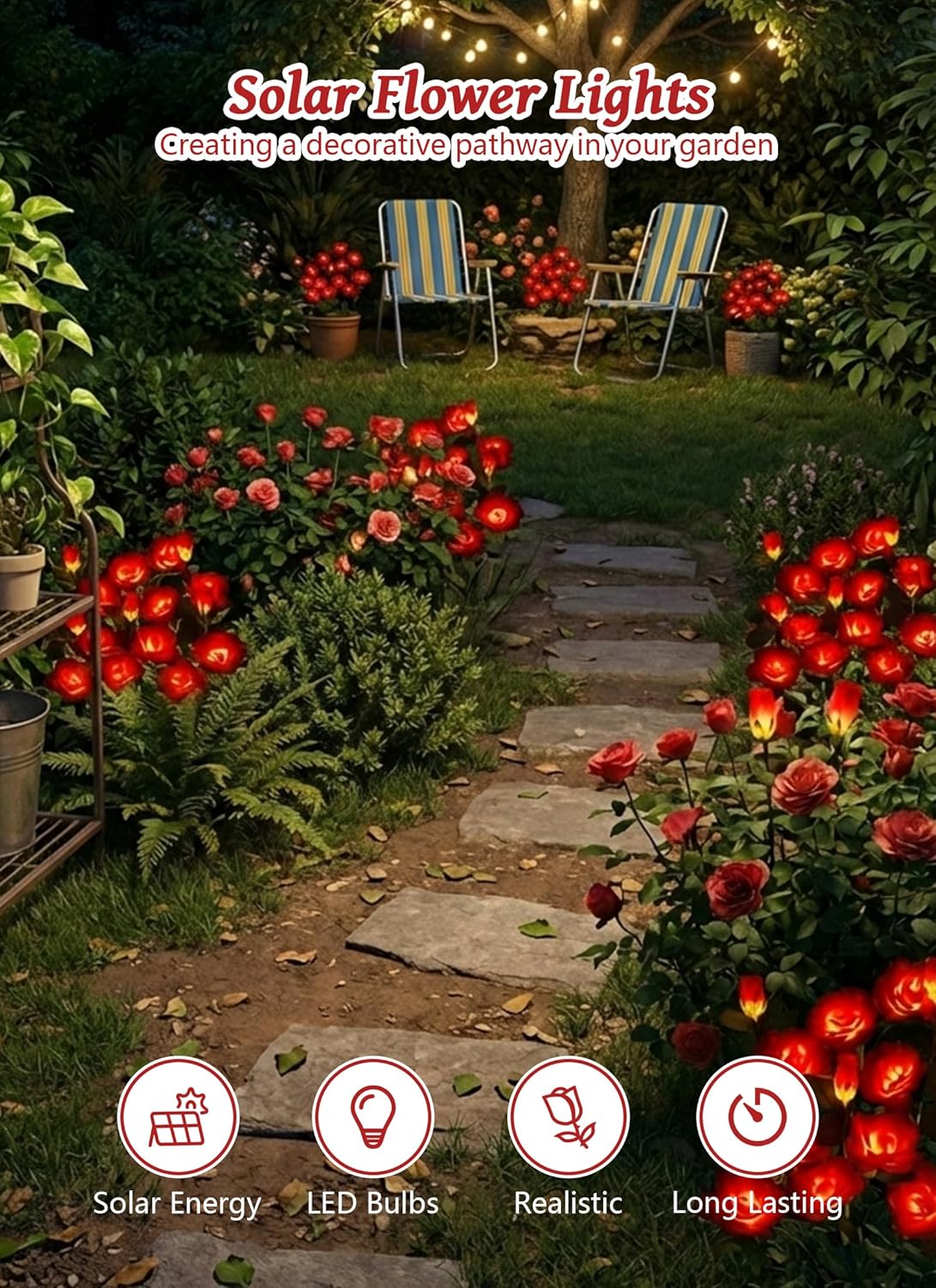 brightown-solar-powered-red-rose-garden-lights-4-pack-with-adjustable-stems-warm image 8