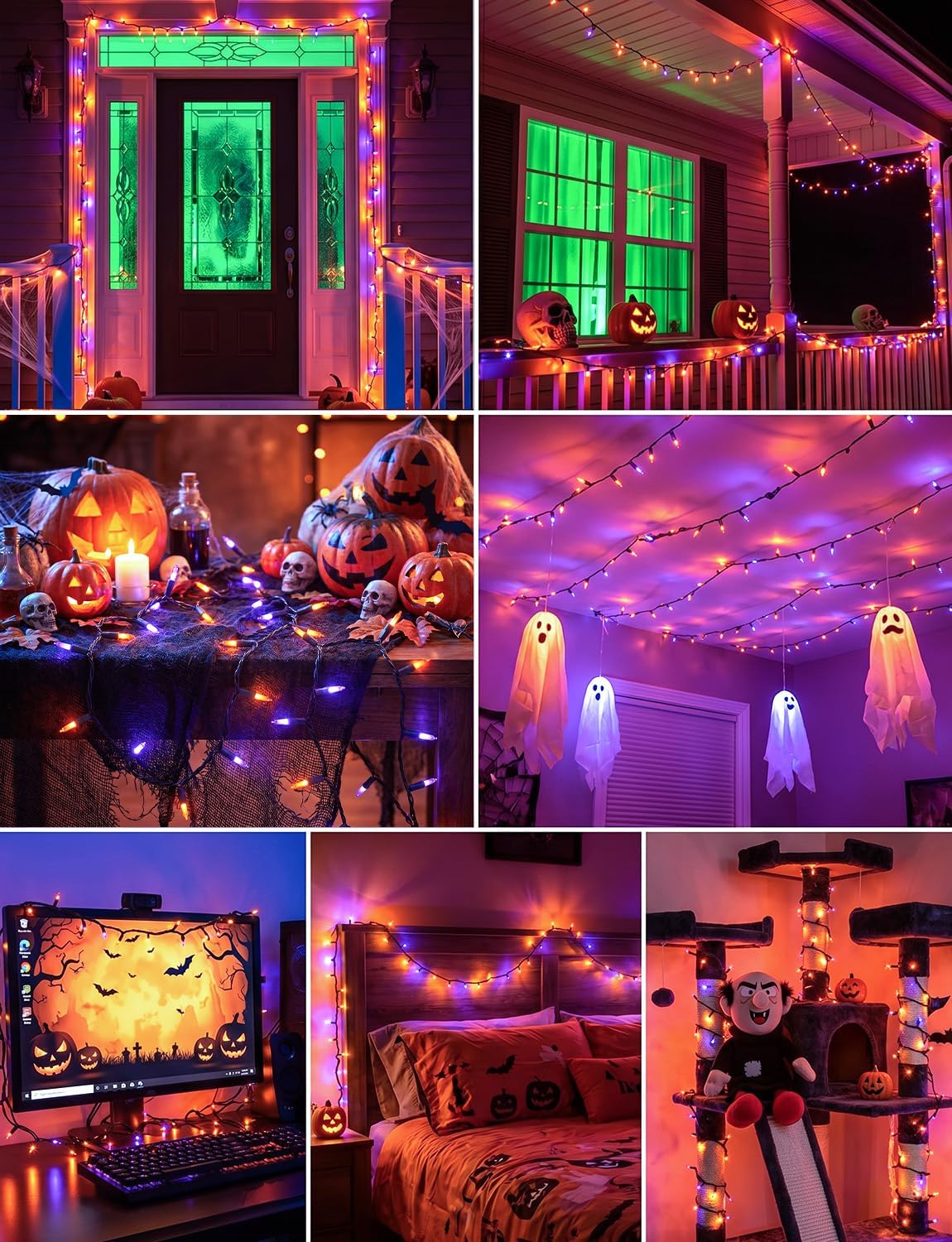 brightown-20ft-100-led-plug-in-mini-incandescent-string-lights-for-halloween-ora image 8
