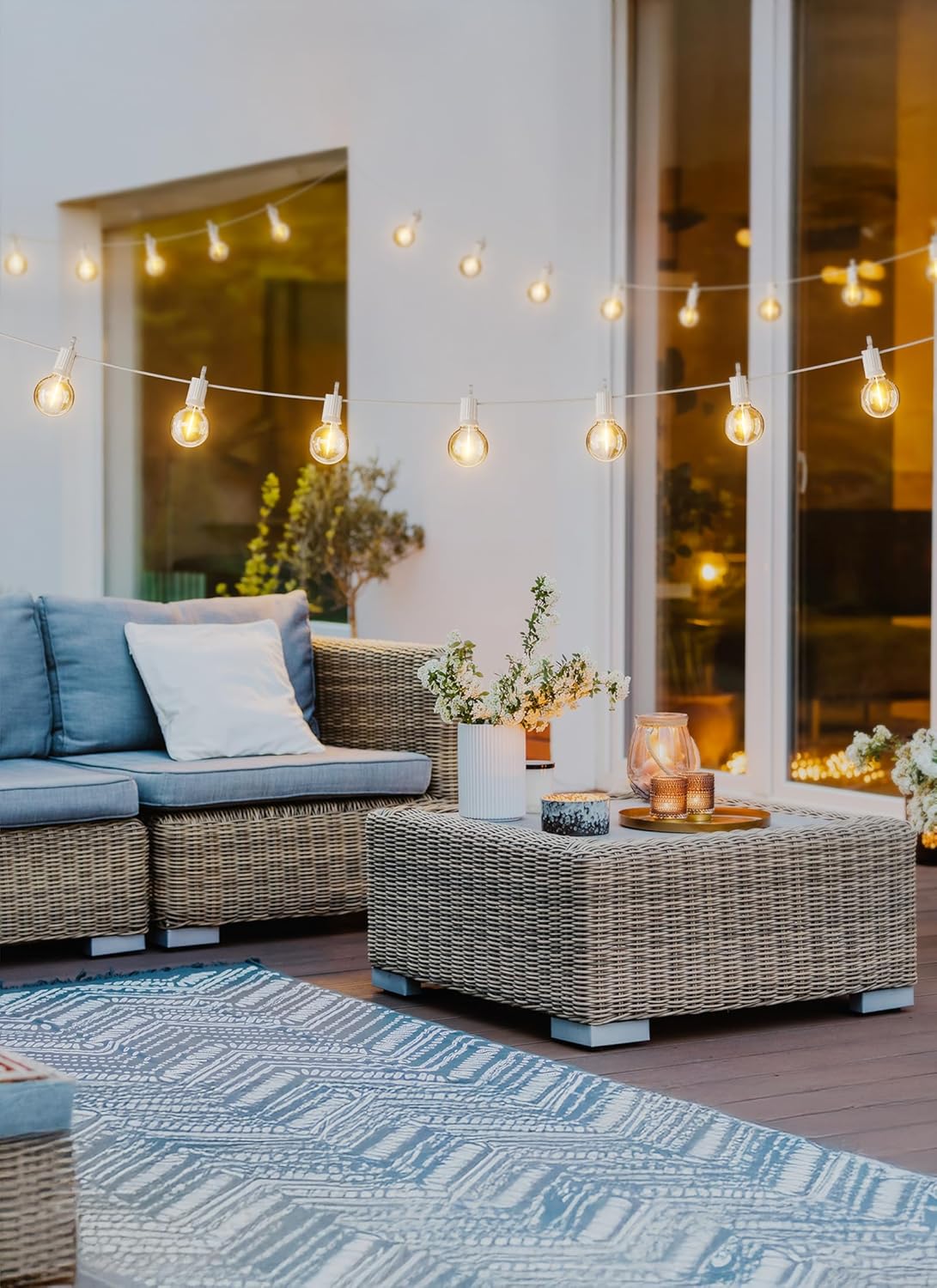 brightown-29ft-plug-in-g40-led-string-lights-12-bulbs-e12-base-white-wire-patio- image 2