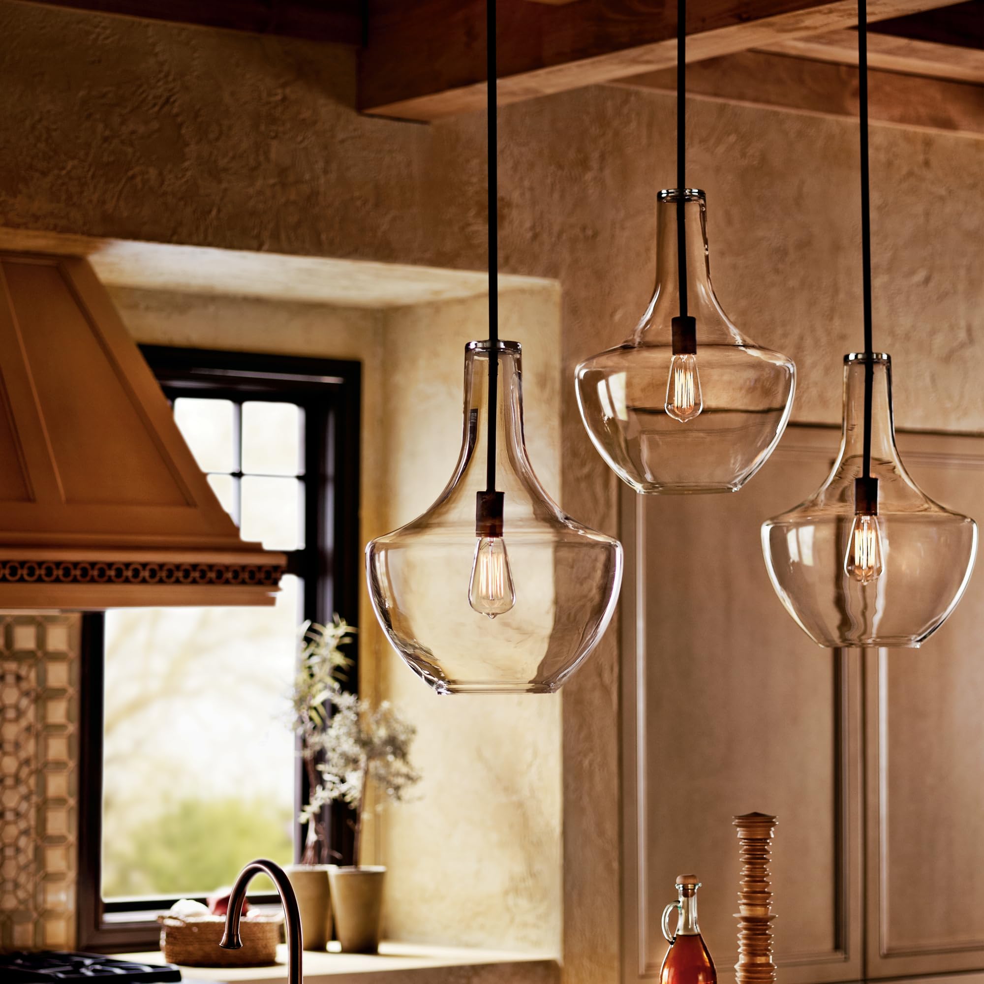 kichler-everly-bell-pendant-light-clear-glass-olde-bronze image 2