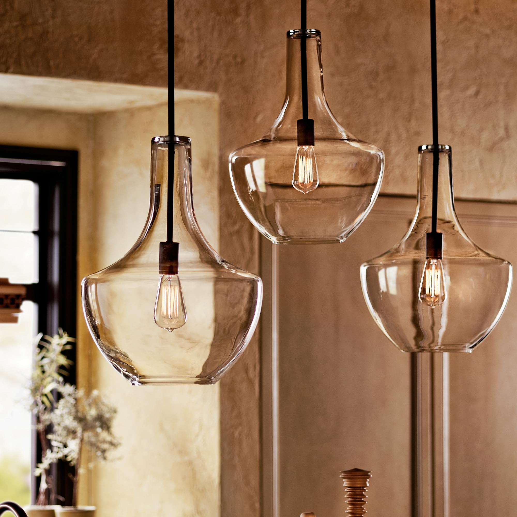 kichler-everly-bell-pendant-light-clear-glass-olde-bronze image 3
