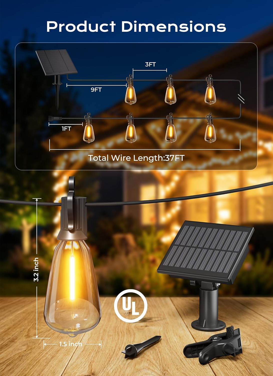 brightown-37ft-solar-powered-10-1-led-st38-bulbs-string-lights-outdoor-3-light-m image 6