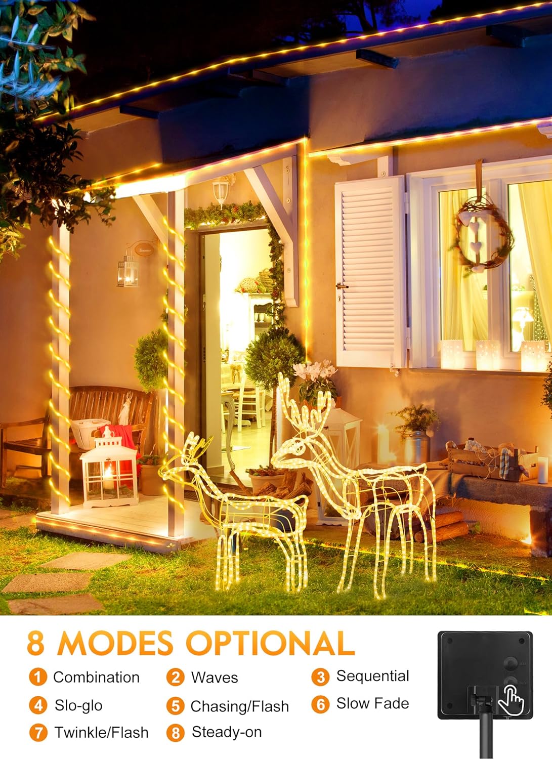 brightown-2-pack-72ft-solar-powered-rope-string-lights-200-led-8-modes-warm-whit image 4