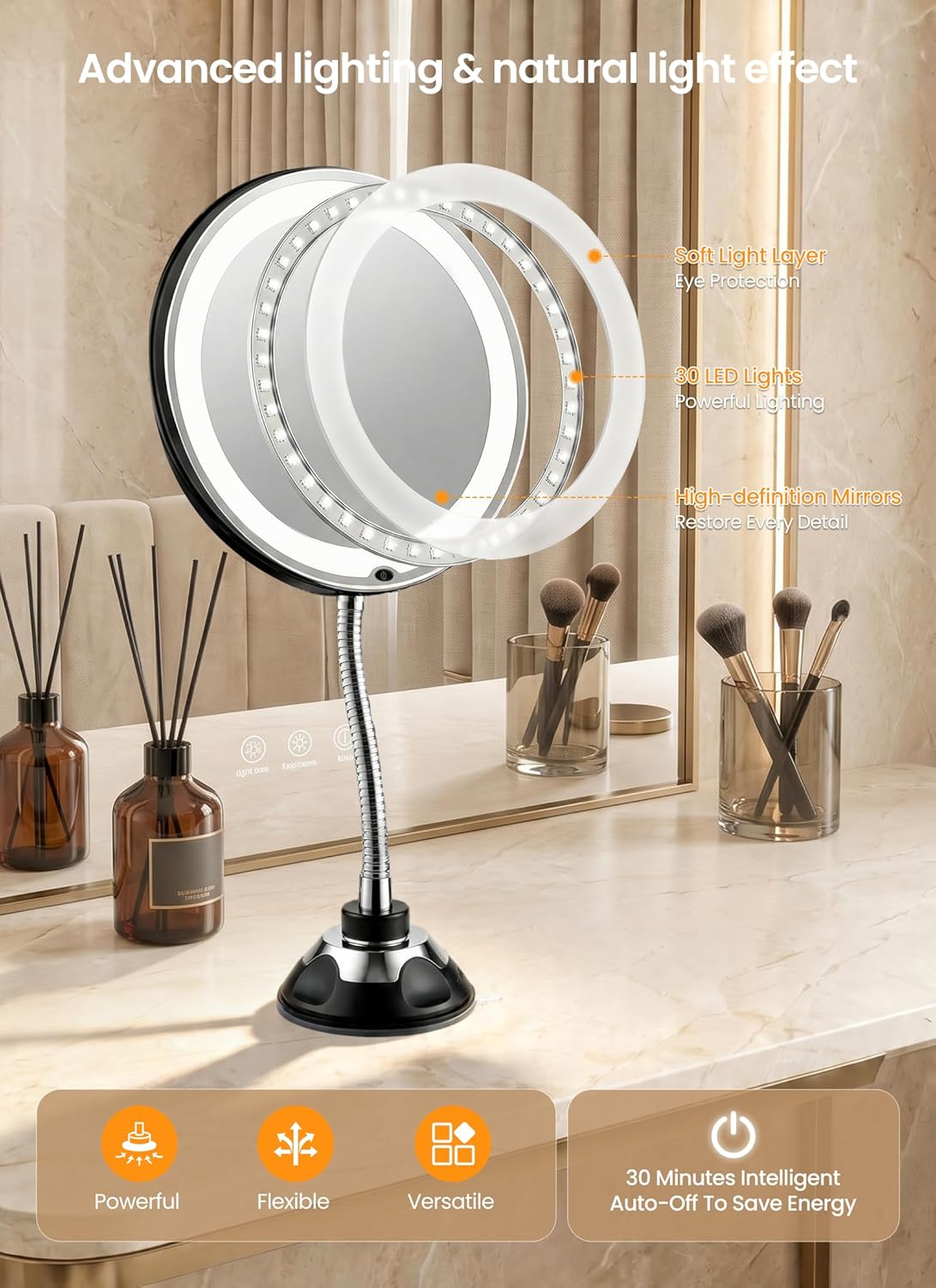 brightown-10x-flexible-gooseneck-battery-operated-makeup-mirror-with-lights-blac image 6