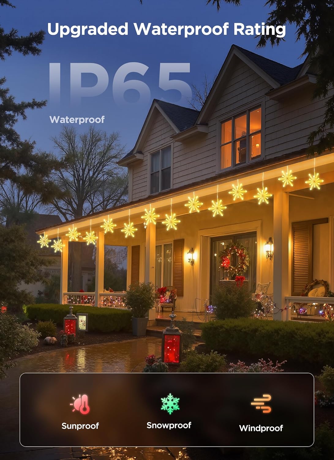 brightown-24ft-smart-app-control-christmas-icicle-snowflake-lights-192-leds-16-d image 7