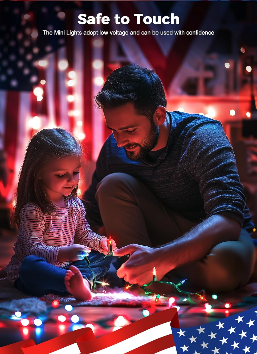 brightown-13ft-50-led-plug-in-red-white-blue-mini-string-lights-for-4th-july-ind image 3