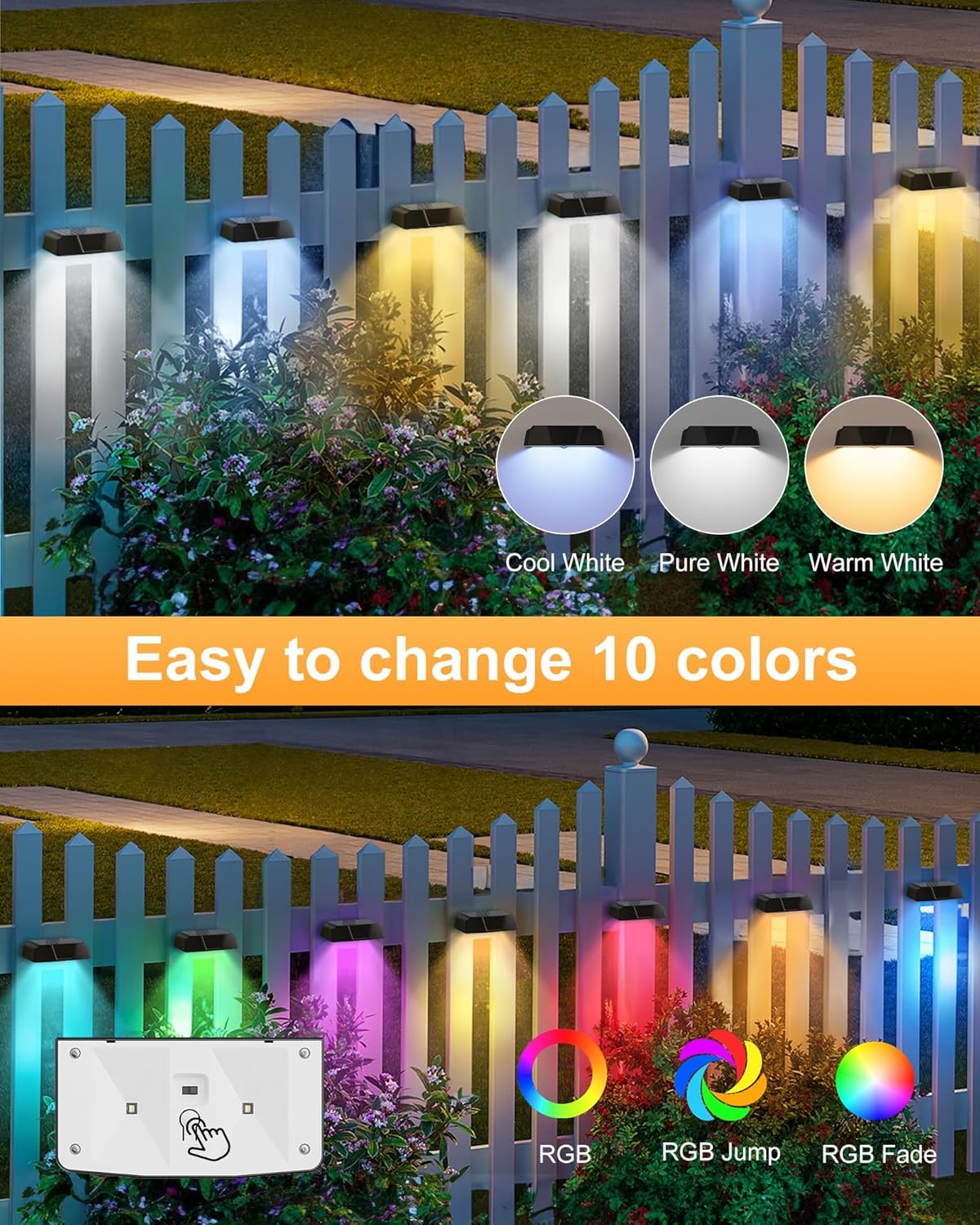 brightown-6-pack-solar-fence-lights-with-10-colors-warm-white-cool-white-7-rgb-a image 2