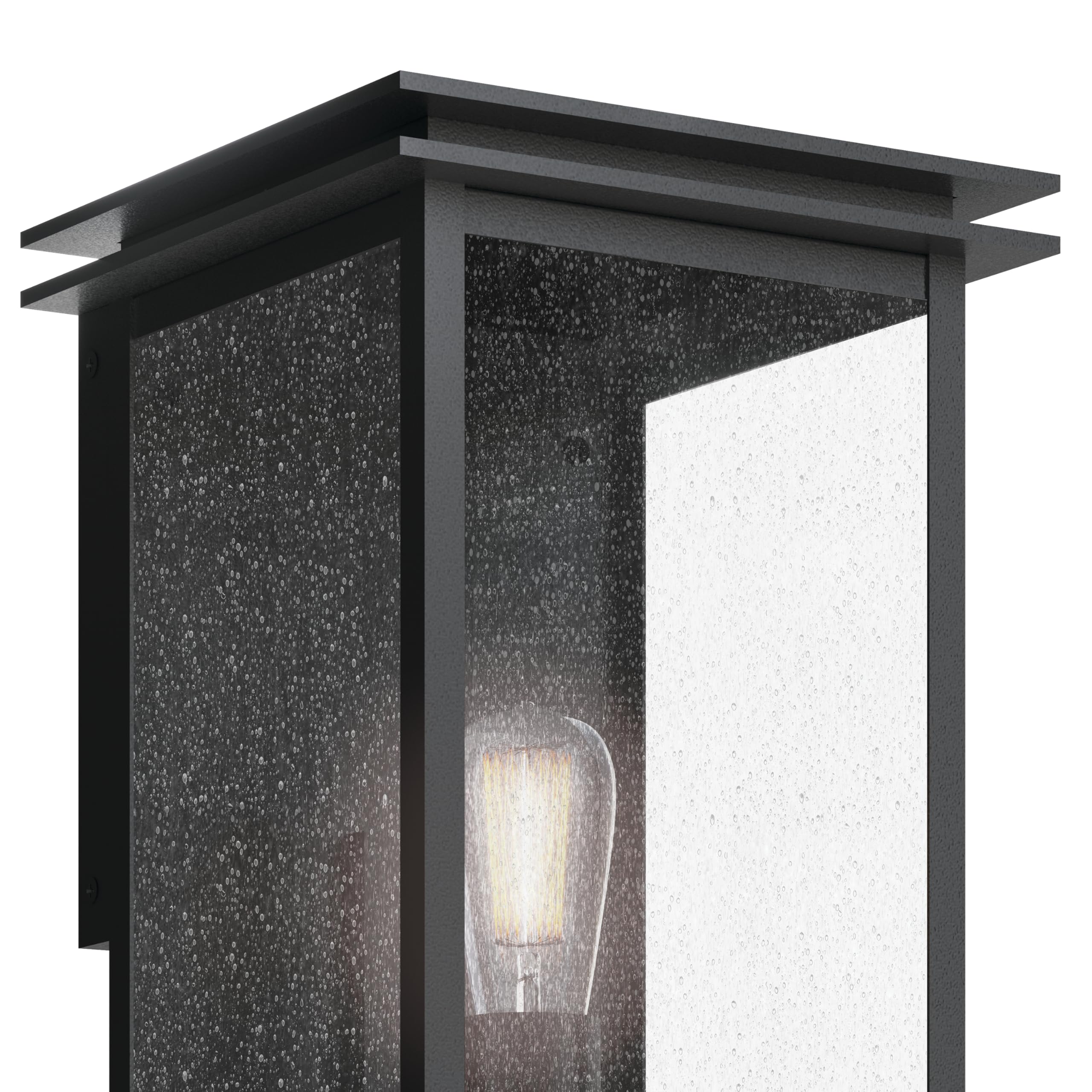 kichler-arkville-outdoor-wall-light-textured-black-clear-seeded-glass-for-porche image 4