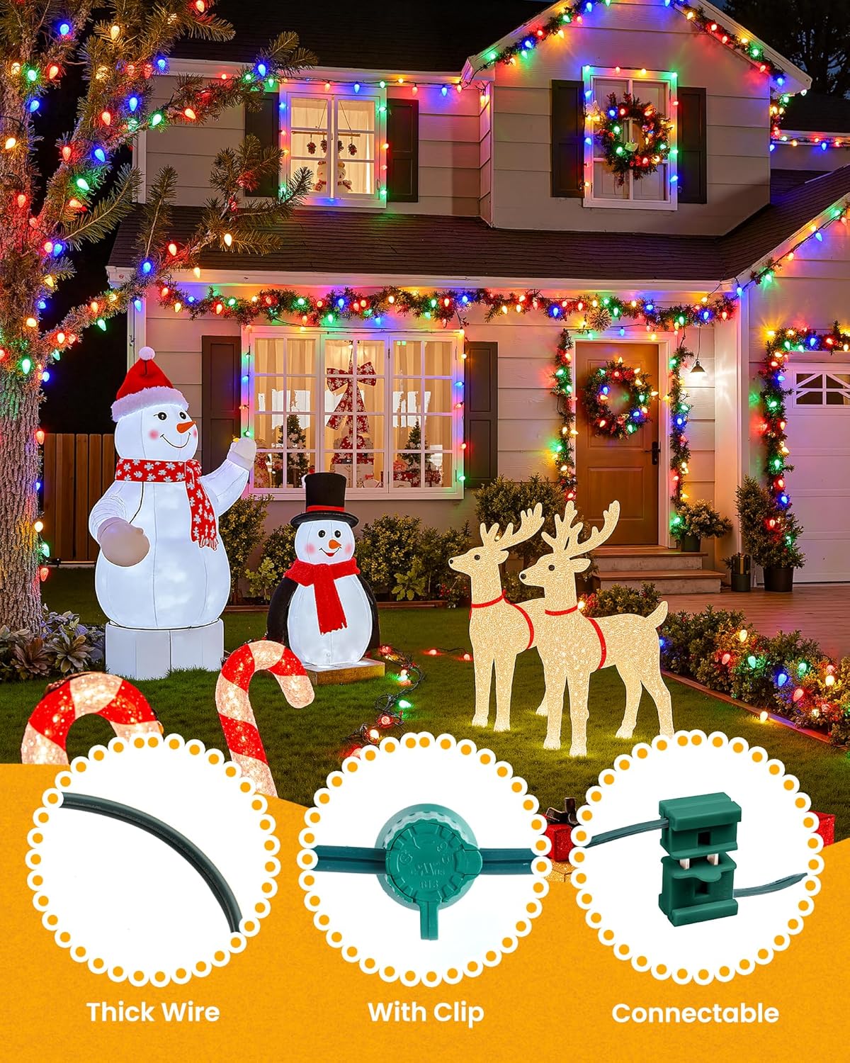 brightown-commercial-c9-e17-christmas-light-sockets-spool-250ft-12-spacing-green image 3