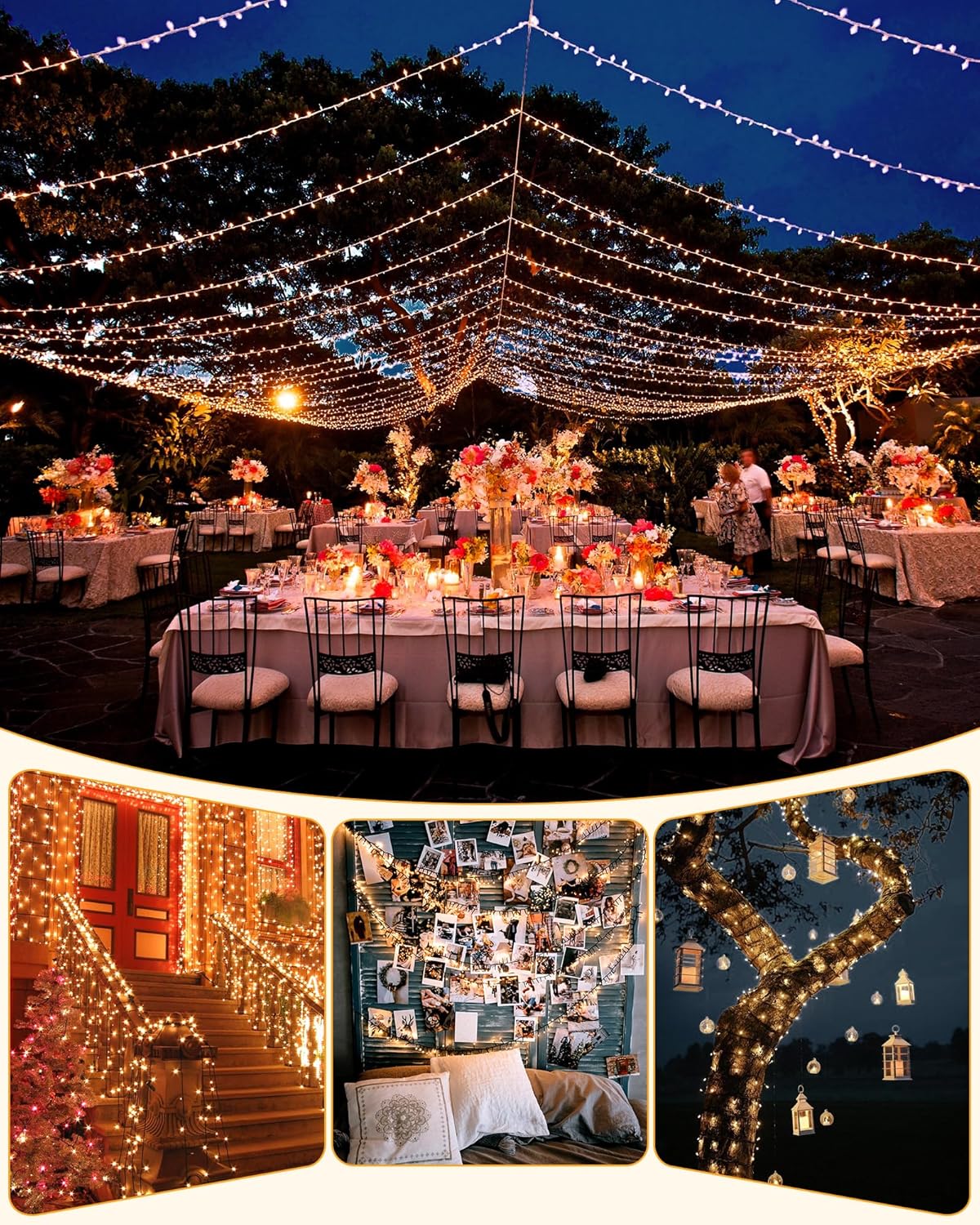 brightown-50ft-120-led-solar-string-lights-outdoor-warm-white-8-modes-ip65 image 6