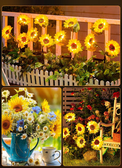 brightown-4-pack-realistic-sunflowers-solar-powered-garden-pathway-lights-for-ya image 2