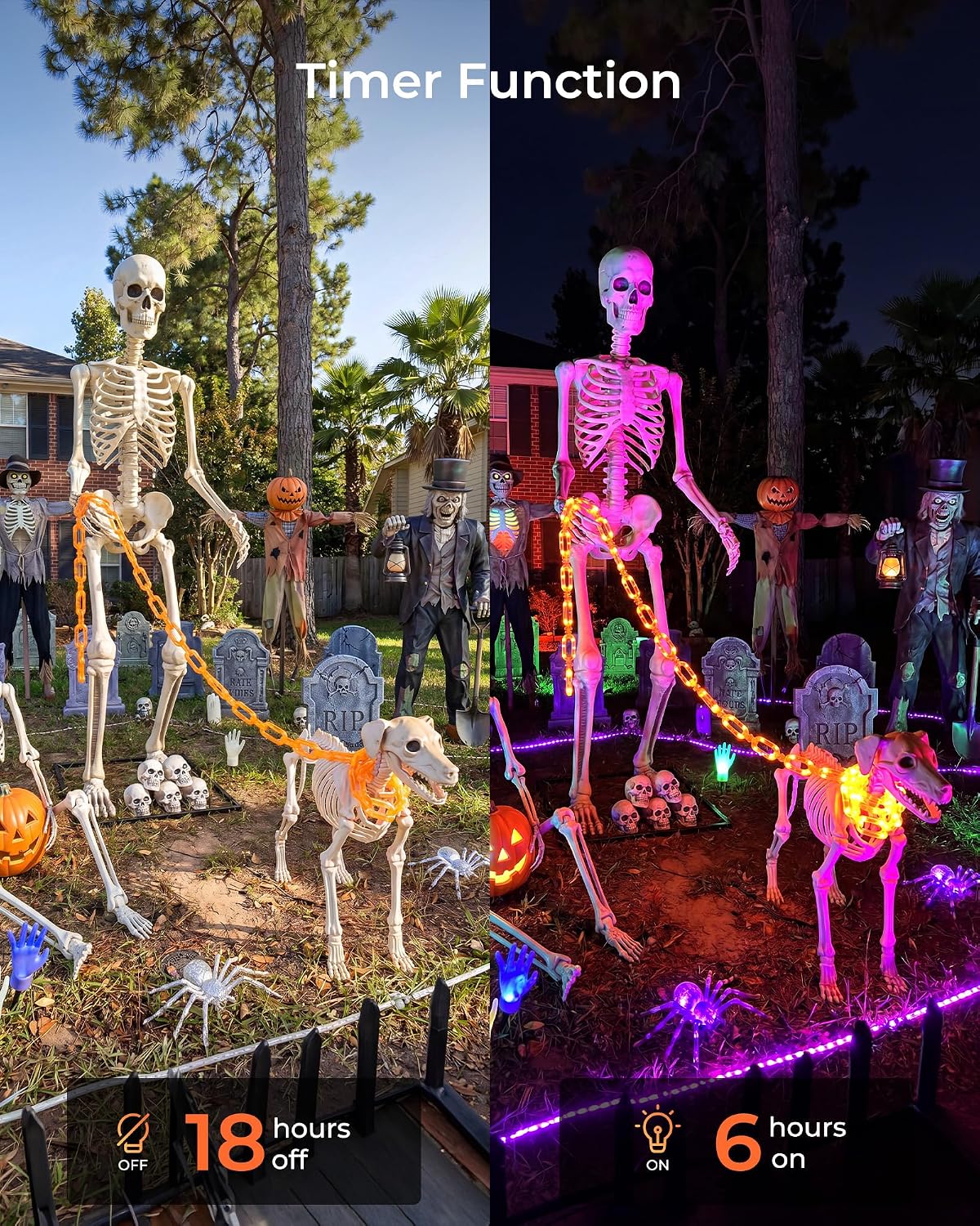 brightown-2-pack-10ft-battery-operated-orange-led-string-lights-88-leds-each-wit image 4