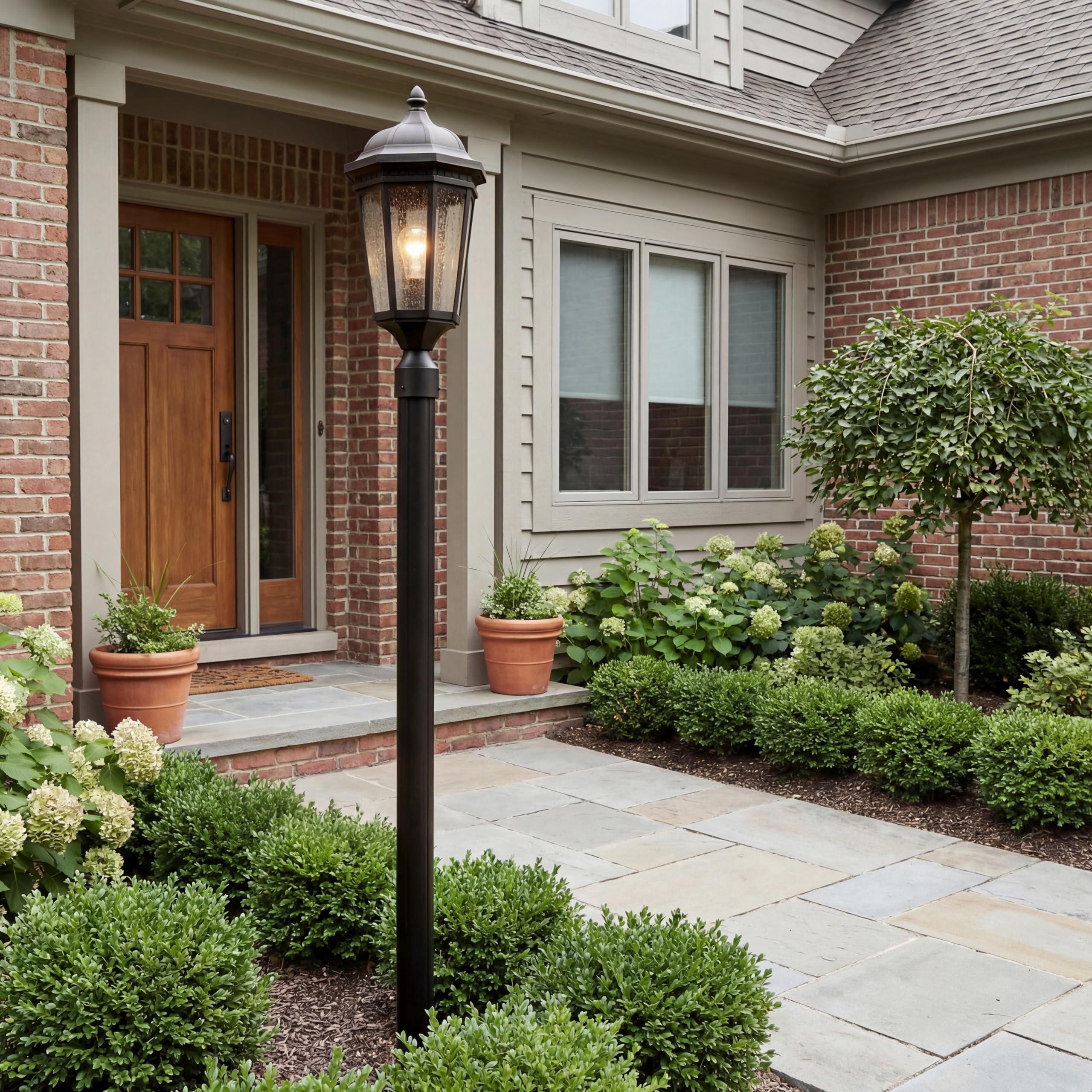 kichler-courtyard-outdoor-post-light-textured-black-10-25-x-23-75 image 7