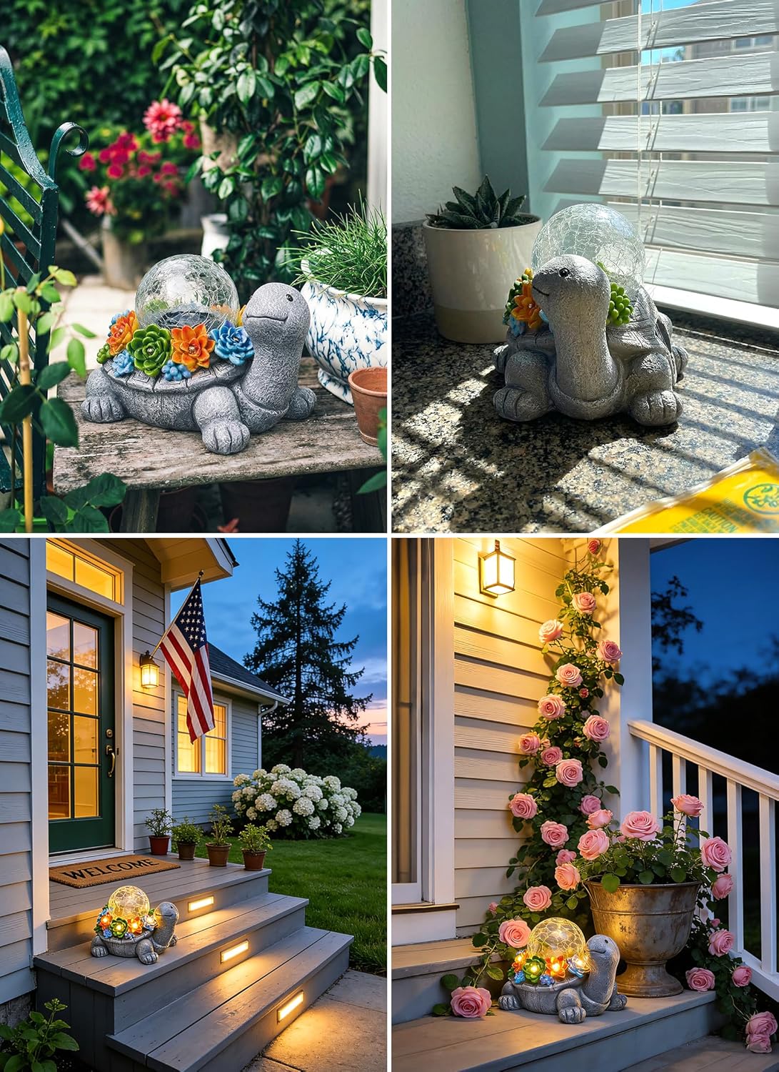 brightown-solar-powered-turtle-statue-with-5-succulent-led-lights image 7