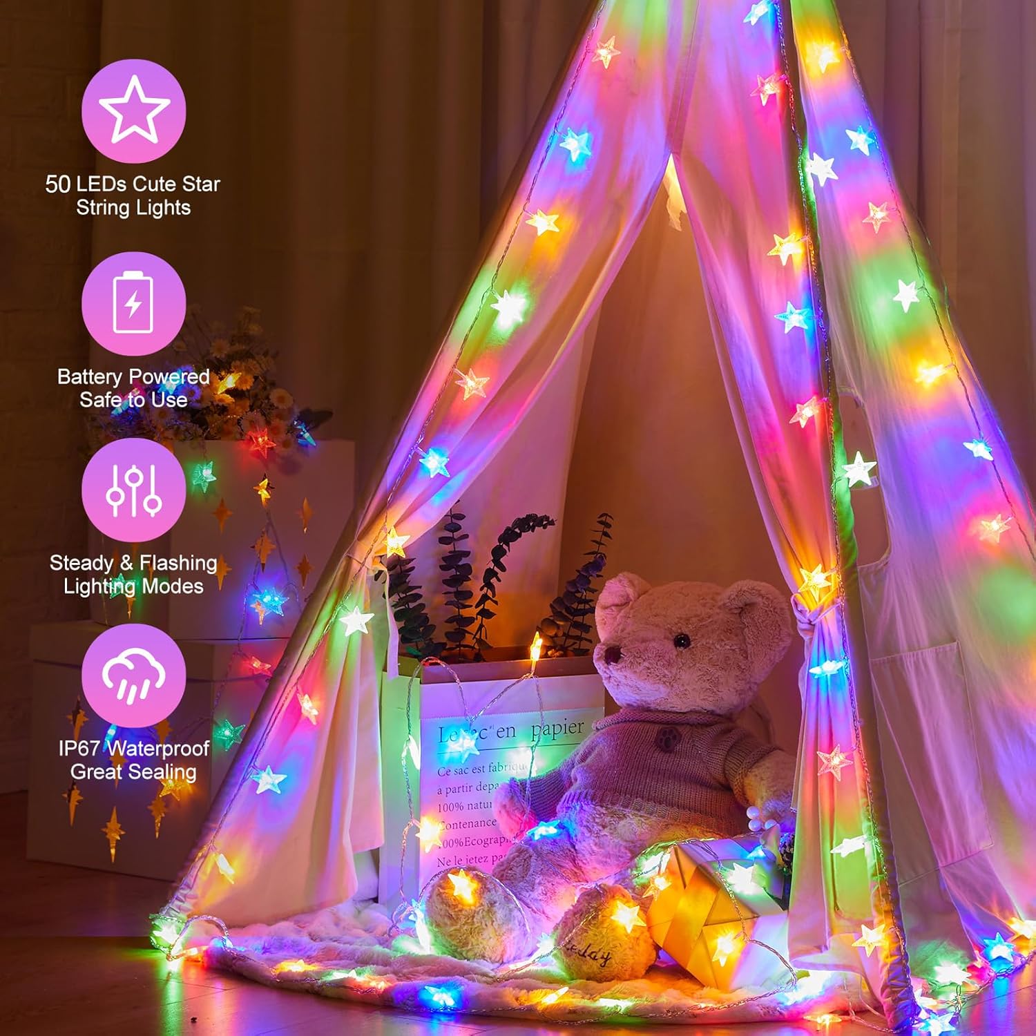 brightown-17ft-50-led-battery-operated-star-string-lights-multi-color-with-timer image 4