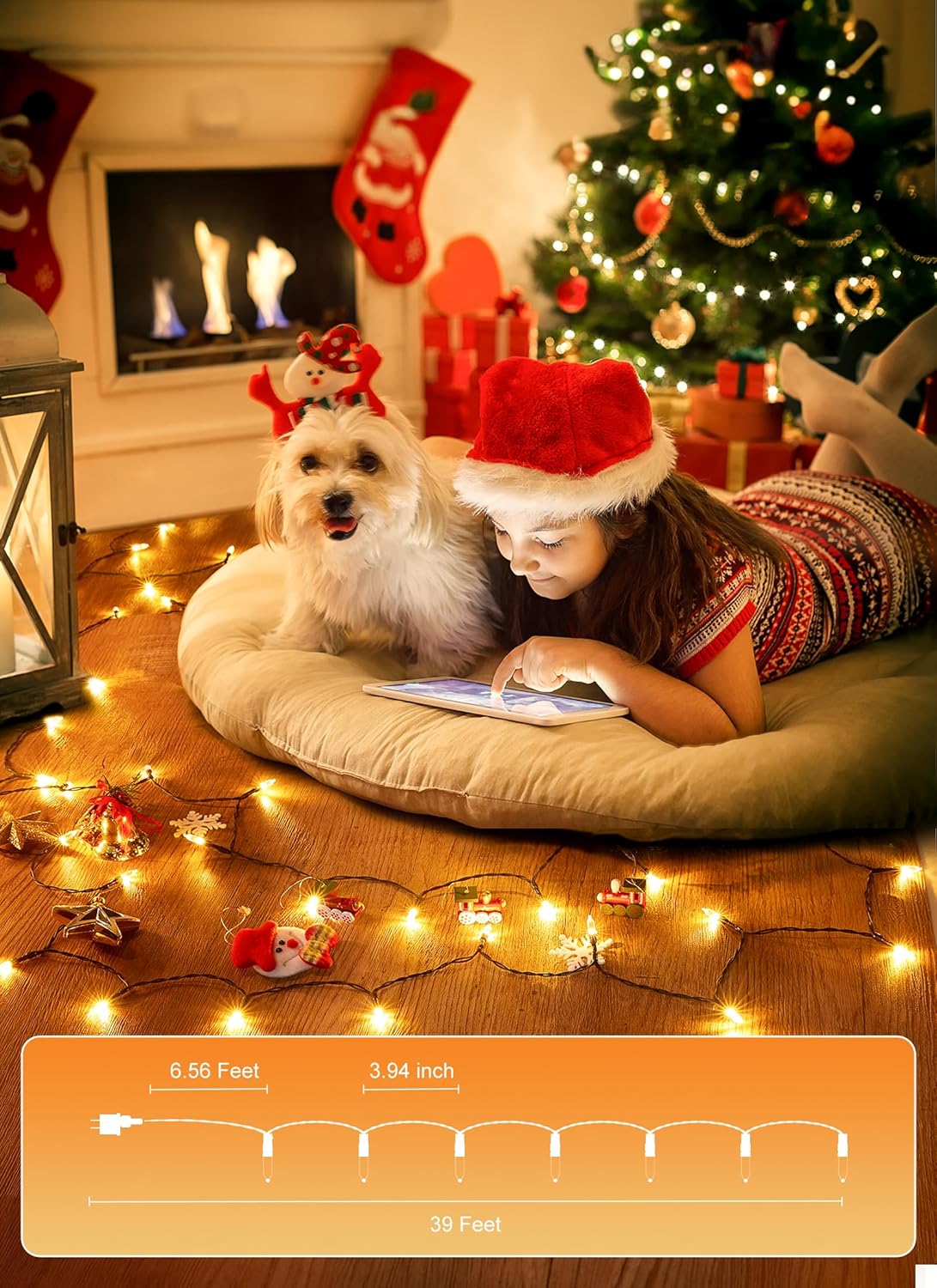 brightown-2-pack-39ft-led-christmas-mini-lights-with-100-clear-bulbs-warm-white image 6