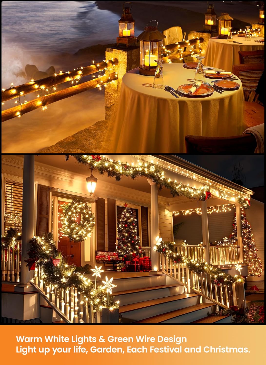 brightown-2-pack-39ft-led-christmas-mini-lights-with-100-clear-bulbs-warm-white image 7