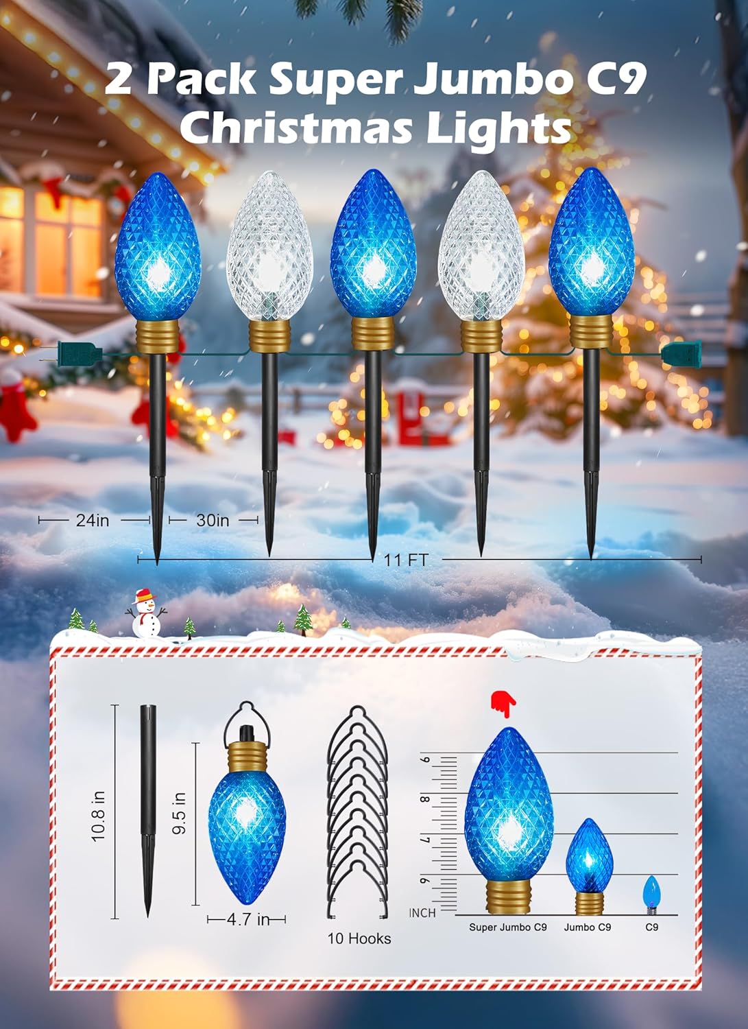 brightown-2-pack-super-jumbo-c9-strawberry-lights-22-ft-total-plug-in-blue-pure- image 3