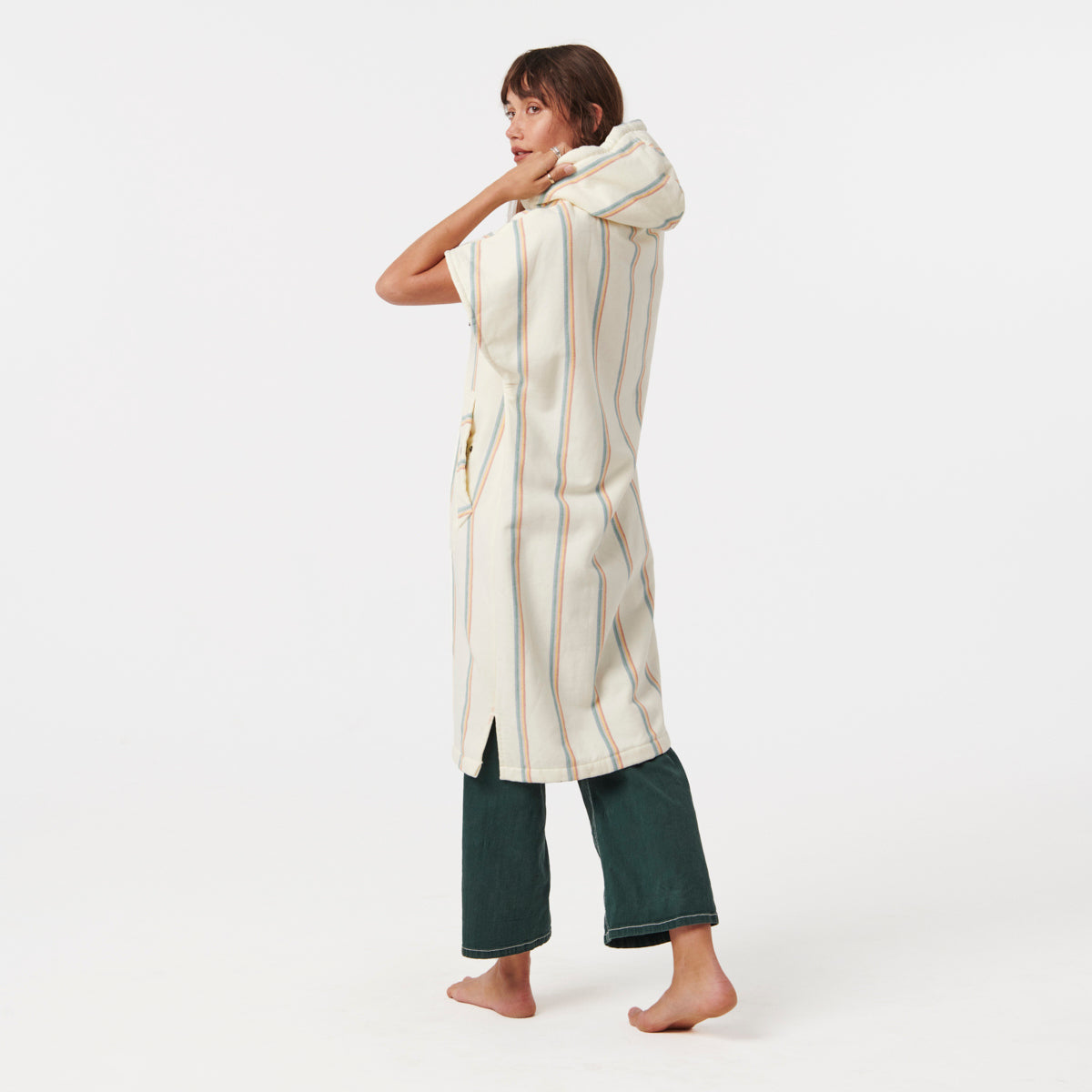 slowtide-baja-stripe-fouta-poncho-cream image 6