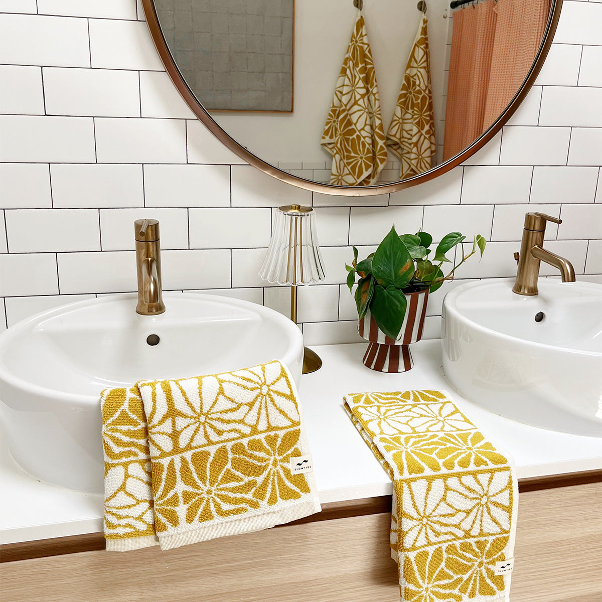 slowtide-ciao-zen-hand-towel-mustard-by-monica-bond image 2