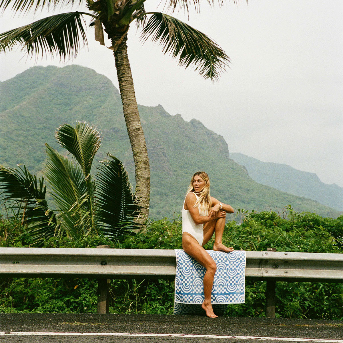 slowtide-coco-rainbow-woven-towel-periwinkle-coco-ho-x-slowtide image 2
