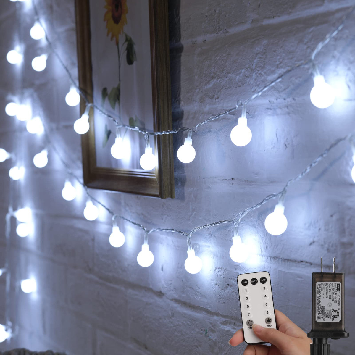 brightown-66ft-200-led-plug-in-globe-ball-string-lights-with-remote-for-bedroom- image 1