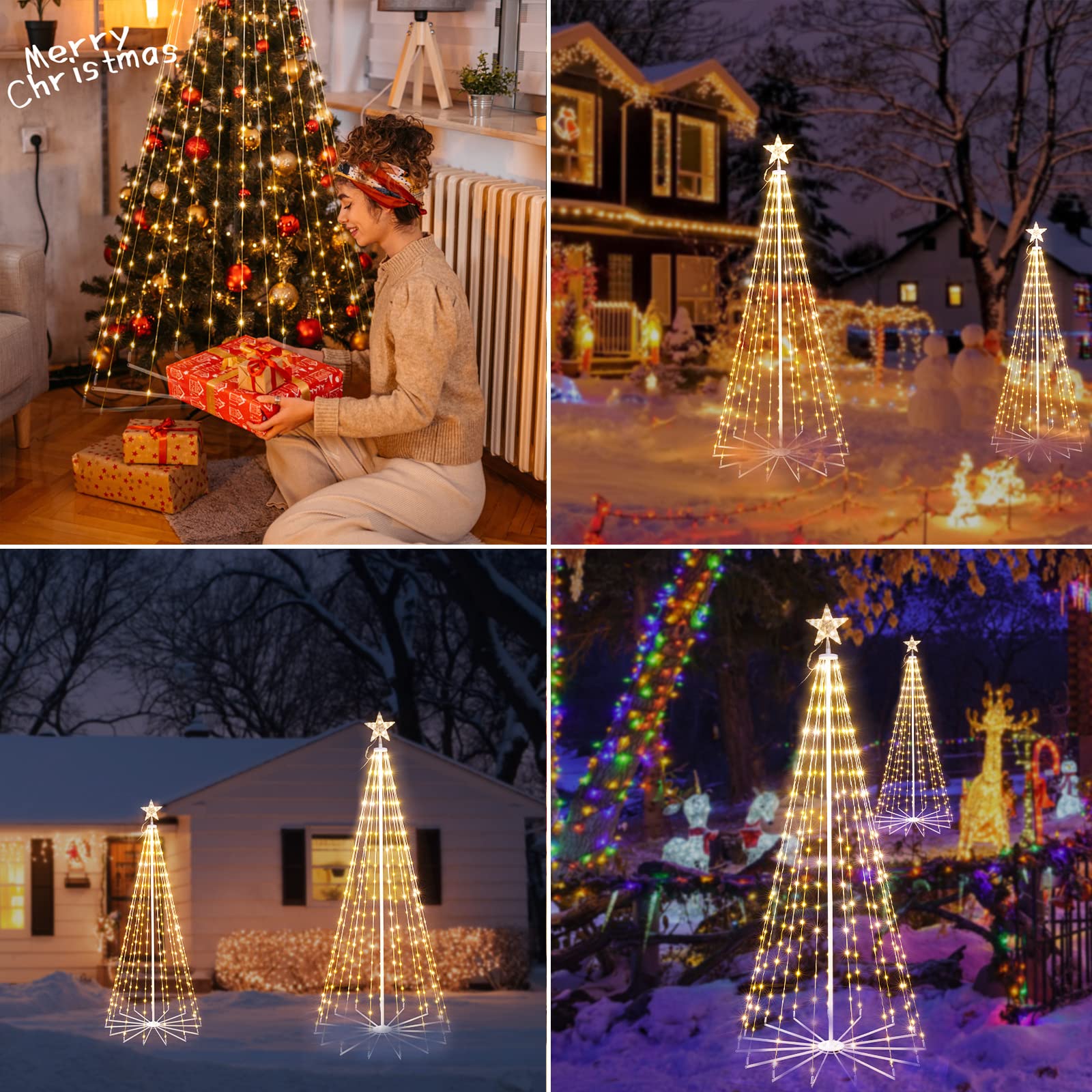 brightown-christmas-cone-tree-light-with-star-topper-plug-in-remote-control-8-mo image 7