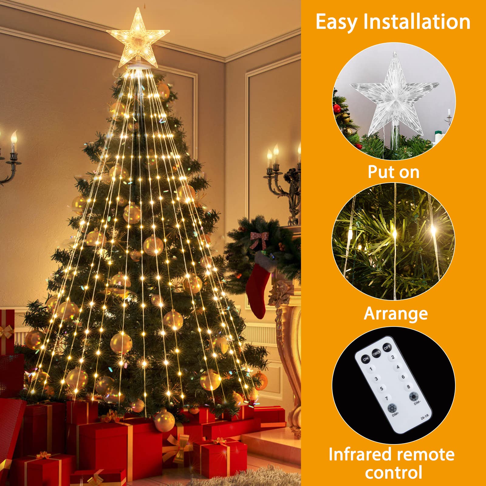 brightown-christmas-cone-tree-light-with-star-topper-plug-in-remote-control-8-mo image 4