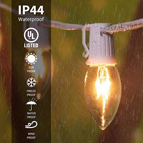 brightown-25ft-plug-in-c9-led-string-lights-25-warm-white-bulbs-white-wire-conne image 5