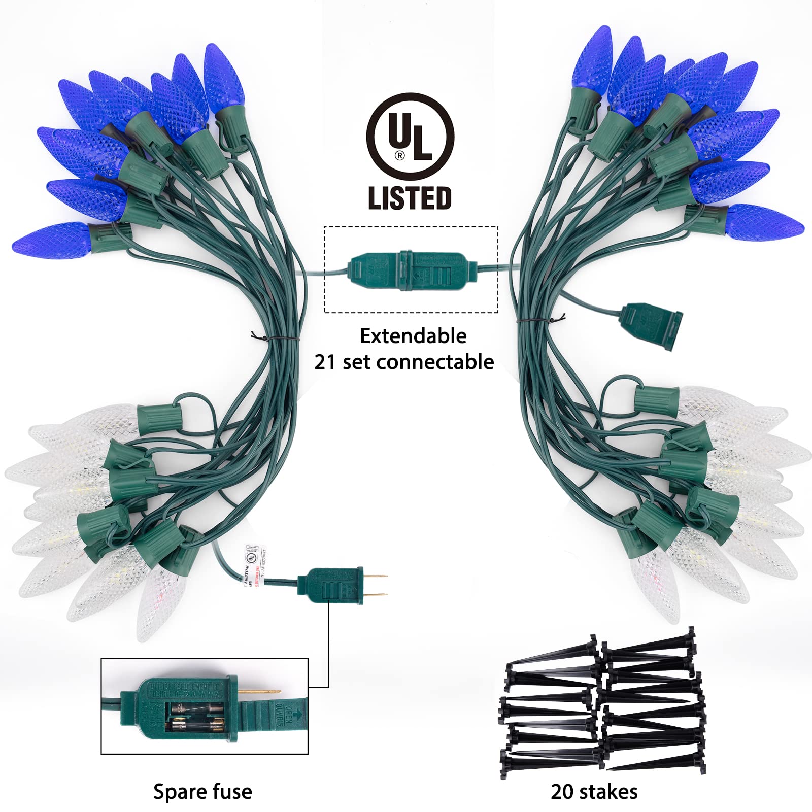 brightown-c9-led-strawberry-string-lights-25-7ft-20-lights-blue-and-white-for-ch image 4