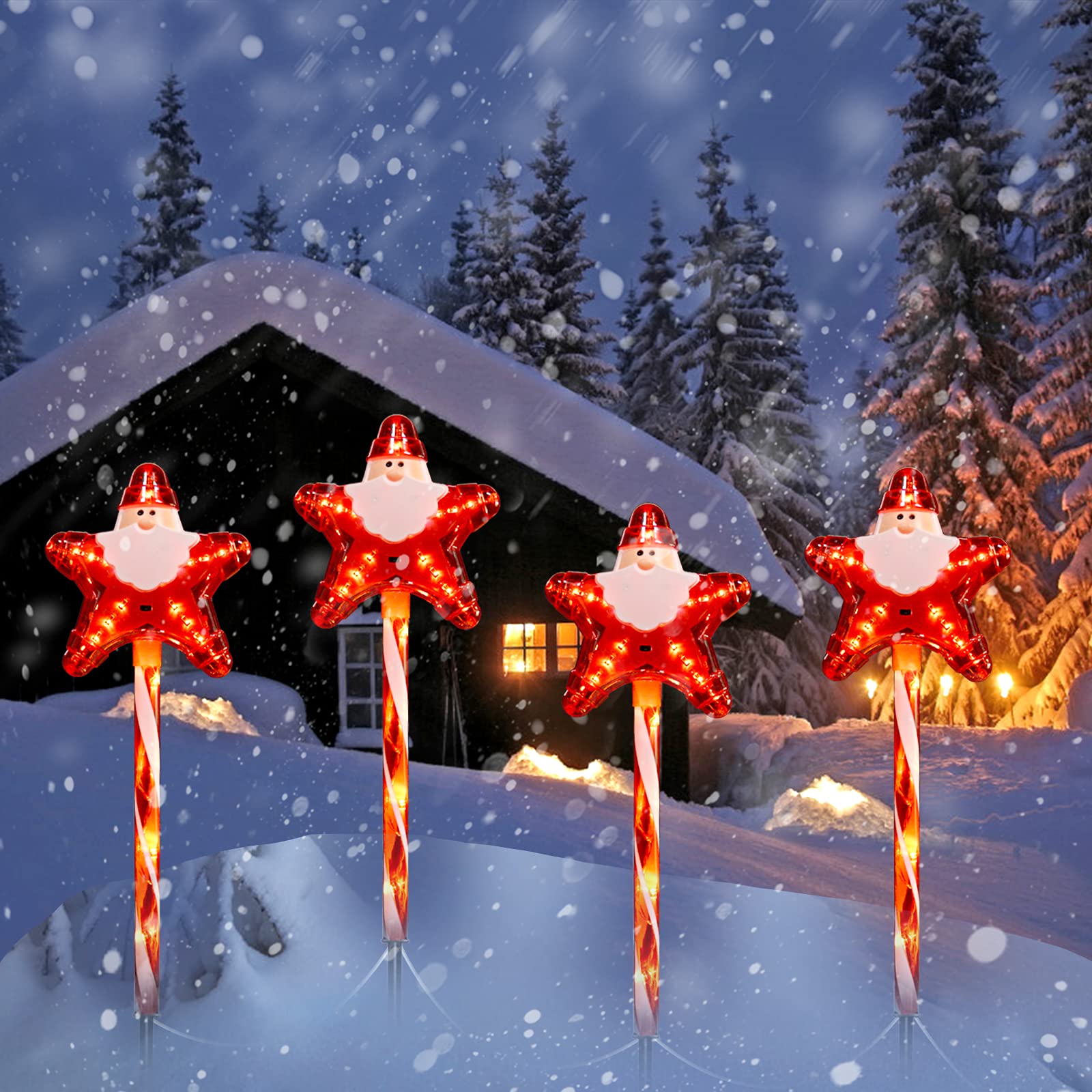 brightown-4-pack-23-inch-plug-in-christmas-candy-cane-star-santa-claus-pathway-l image 4