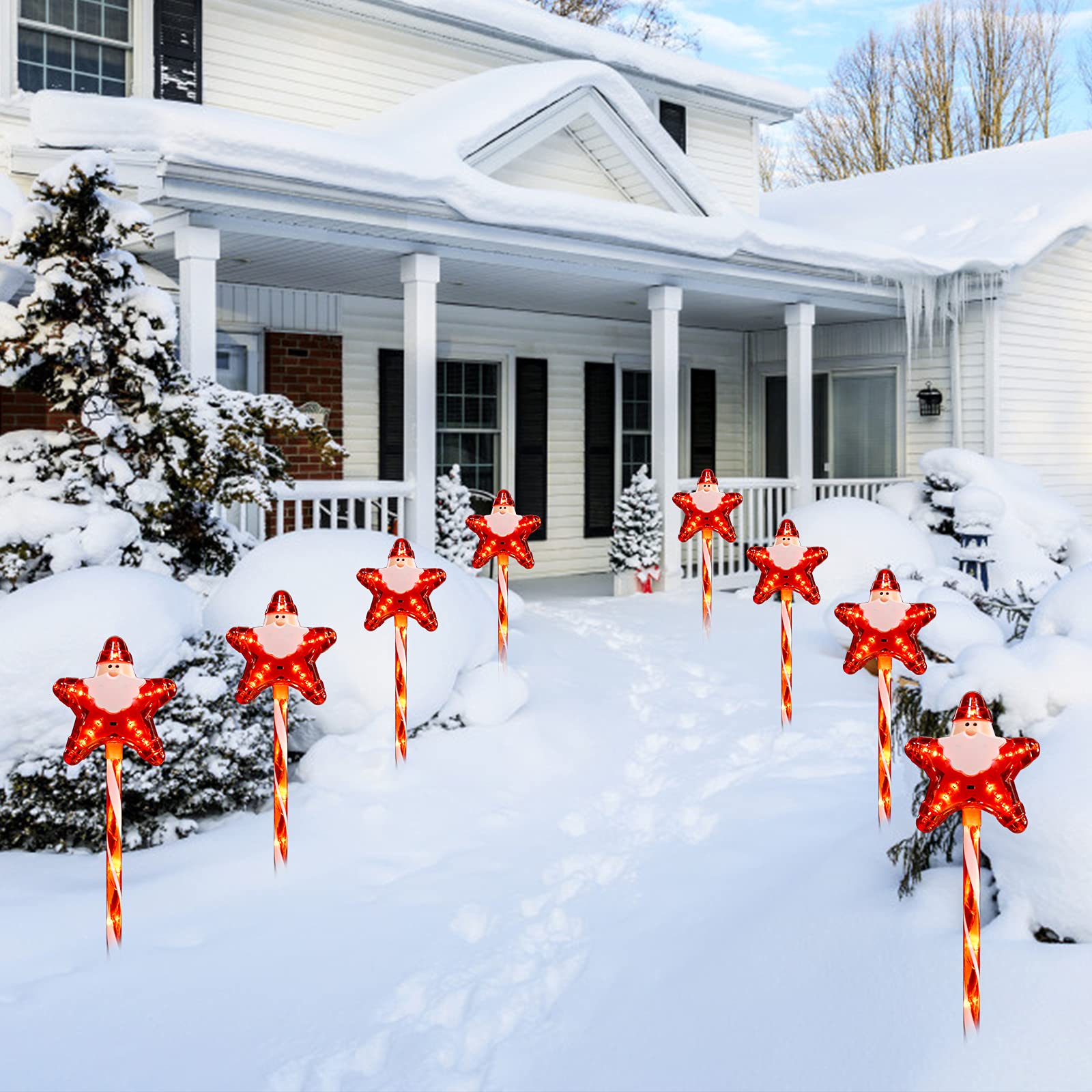 brightown-4-pack-23-inch-plug-in-christmas-candy-cane-star-santa-claus-pathway-l image 7