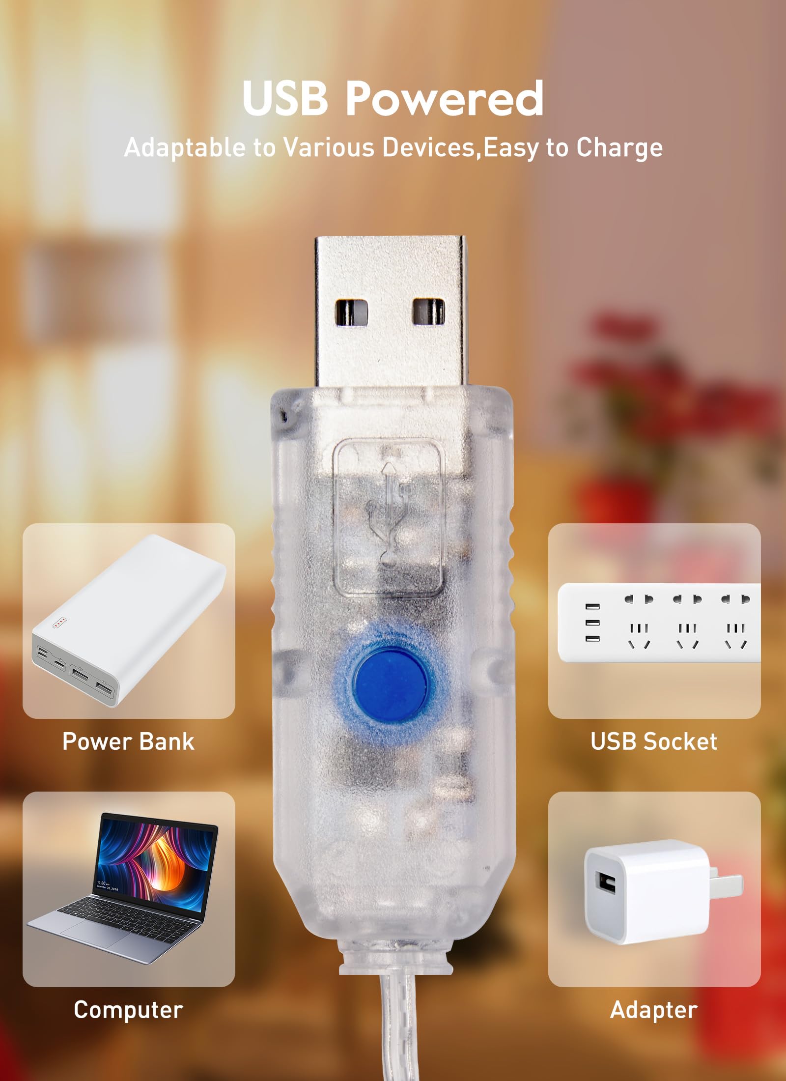 brightown-33ft-usb-fairy-lights-copper-wire-100-led-remote-control-timer-8-modes image 8