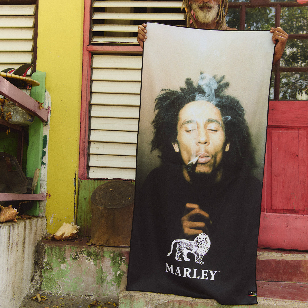 slowtide-one-drop-performance-quick-dry-travel-towel-bob-marley-x-slowtide image 2
